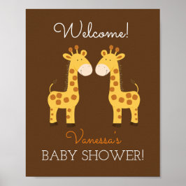 Twin Giraffes Twins Baby Duschunterschrift Poster