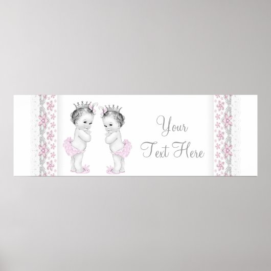 Twin Girl Baby Showbanner Poster (Vorne)