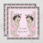 Twin Girl Baby Shower Einladung (Vorne/Hinten)