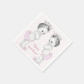 Twin Girl Baby Shower Serviette (Ecke)
