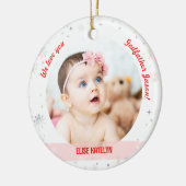Twin Girl Boy Foto Godami First Christmas Baby Keramik Ornament (Links)