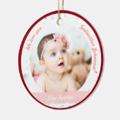Twin Girl Boy Foto Godmutter First Christmas Baby Keramik Ornament (Links)