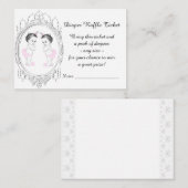 Twin Girl Diaper Raffles Tickets Begleitkarte (Vorne/Hinten)