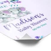 Twin Girl Elephant Welcome Sign Girl Dusche Blumen Fotodruck (Ecke)