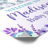 Twin Girl Elephant Welcome Sign Girl Dusche Blumen Poster (Ecke)