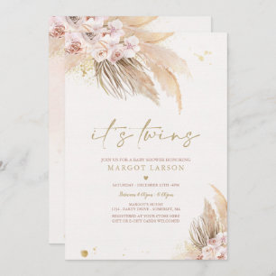 Twin Girl Pampas Grass Bohemisch Desert Baby Dusch Einladung