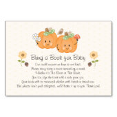 Twin Girl Pumpkin Book Request Baby Showkarten Tischnummer (Vorderseite)