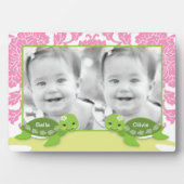 Twin Girl Turtles Foto Plaque Fotoplatte (Vorderseite)
