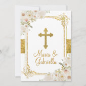 Twin Girl White Blume 1. Einladung (Rückseite)