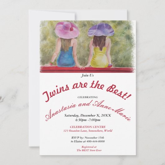 TWIN GIRLFRIENDS sind die BESTE PARTY EINLADUNG (Vorderseite)