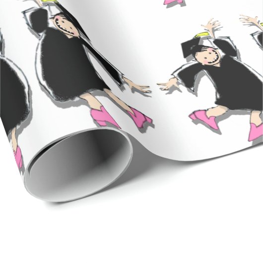 Twin Girls Abschluss Geschenkpapier (Rolleneckpunkt)