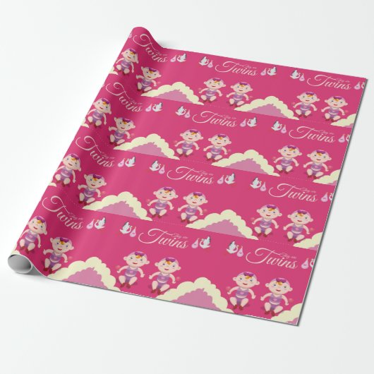 Twin Girls Baby Dusche Geschenkpapier (Ungerollt)