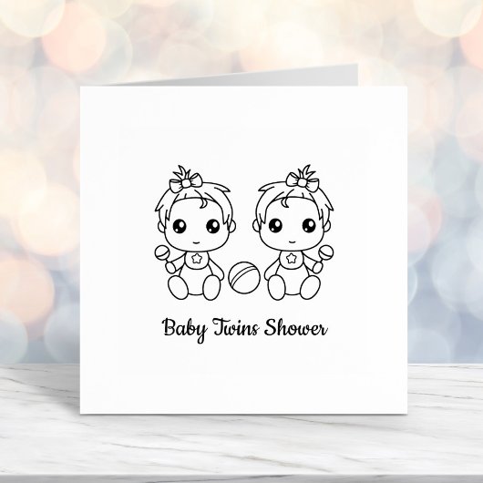 Twin Girls Baby Dusche Permastempel