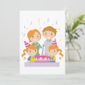 Twin Girls Birthday Einladung (Stehend Vorderseite)