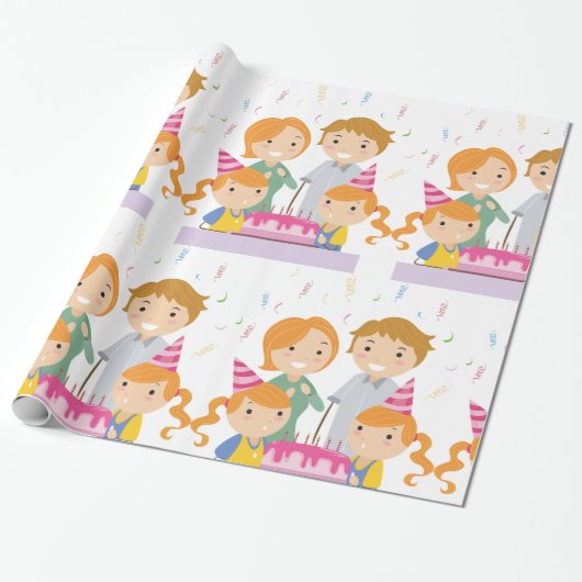 Twin Girls Birthday Geschenkpapier (Ungerollt)