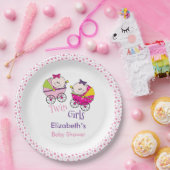 Twin Girls Carriage Baby Shooter Pappteller (Party)
