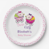 Twin Girls Carriage Baby Shooter Pappteller (Vorderseite)