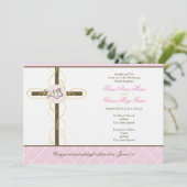 Twin Girls Christening/Taufe Einladung (Stehend Vorderseite)