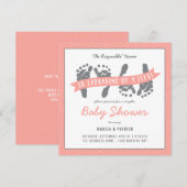 Twin Girls Couples Dusche Pink Polka Dots Einladung (Vorne/Hinten)