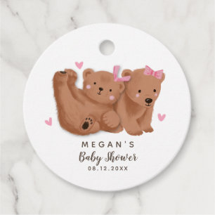 Twin Girls Cub Bear Baby Duwer Tags Geschenkanhänger