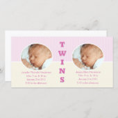 Twin Girls Double New Baby Foto Cards Ankündigung (Vorne/Hinten)