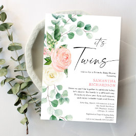 Twin Girls Drive by baby dusche rosa grüne Einladung