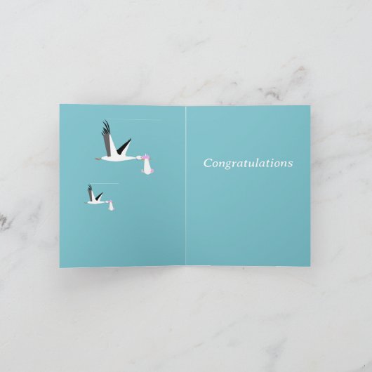 Twin Girls Editable Karte (Innenseite)