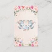 Twin Girls Elephant Rosa Blumenkohl Tee Bringen Bü Begleitkarte (Rückseite)