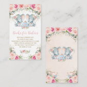 Twin Girls Elephant Rosa Blumenkohl Tee Bringen Bü Begleitkarte (Vorne/Hinten)