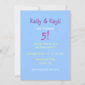 Twin Girls Fairy Geburtstagsparty Einladungen (Rückseite)