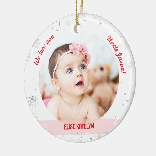 Twin Girls Fotos Uncle Niedlich First Christmas Ba Keramik Ornament (Links)