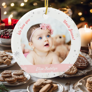 Twin Girls Fotos Uncle Niedlich First Christmas Ba Keramik Ornament