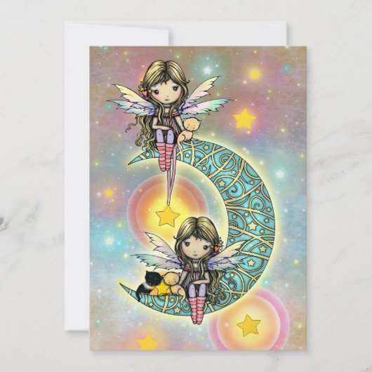 Twin Girls Geburtstagsparty Einladung Feries (Vorderseite)