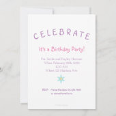 Twin Girls Geburtstagsparty Einladung Feries (Rückseite)