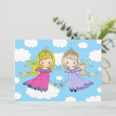 Twin Girls Geburtstagsparty lädt ein Einladung (Stehend Vorderseite)