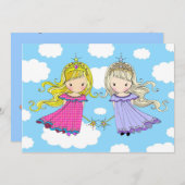 Twin Girls Geburtstagsparty lädt ein Einladung (Vorne/Hinten)