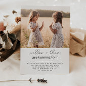 Twin Girls Joint Birthday - Script Einladung