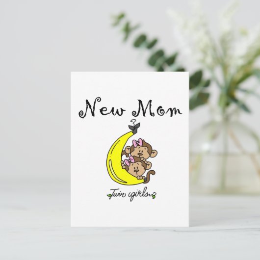 Twin Girls Junge Mutter T - Shirt und Geschenke Postkarte (Stehend Vorderseite)