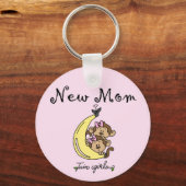 Twin Girls Junge Mutter T - Shirt und Geschenke Schlüsselanhänger (Vorderseite)