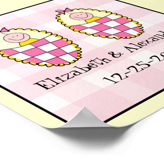 Twin Girls Keepake Geschenk Poster (Ecke)