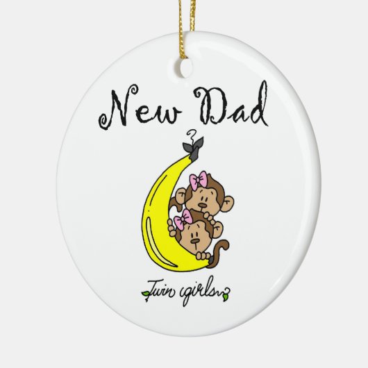 Twin Girls New Dad Geschenke Keramik Ornament (Links)