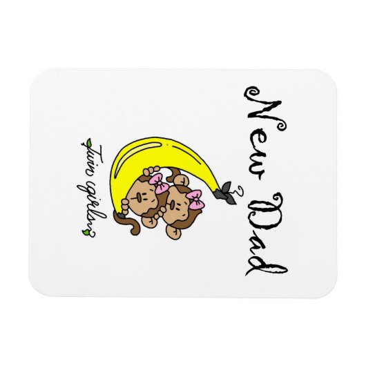 Twin Girls New Dad Geschenke Magnet (Horizontal)