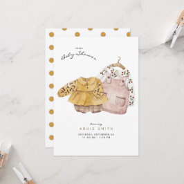 Twin Girls Niedlich Clothes Kinderdusche Einladung