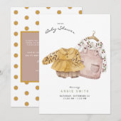 Twin Girls Niedlich Clothes Kinderdusche Einladung (Vorne/Hinten)