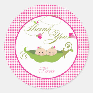 Twin Girls Pea in einem Pod Baby Shower Sticker