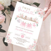 Twin Girls Pink Baby Clothes Girl Babydusche Einladung