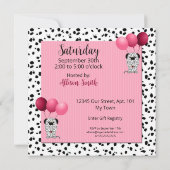 Twin Girls Pink Dalmatiner Babydusche Einladung (Rückseite)