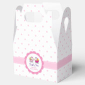 Twin Girls Pink Polka Dots Baby Showbox Geschenkschachtel (Geöffnet)