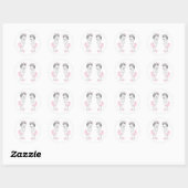 Twin Girls Pink Princess Baby Shower Stickers (Blatt)