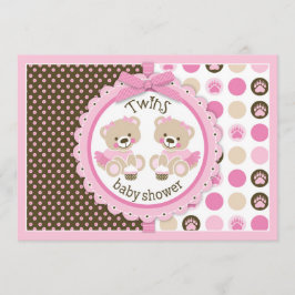 Twin Girls Teddy Bears Tutus Babydusche Einladung